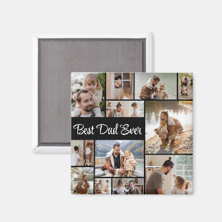 12 Foto Collage Beste vader ooit Magneet
