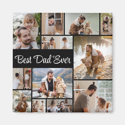 12 Foto Collage Beste vader ooit Magneet (Voorkant)