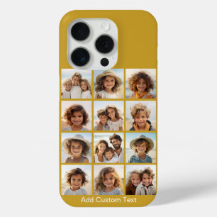 12 Foto Collage en Gold Background iPhone 15 Pro Case
