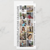 12 Foto Collage Gefeliciteerd Afstuderen Aankondiging (Voorkant / Achterkant)