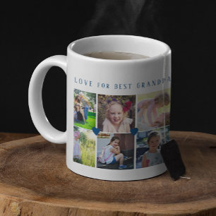 12 foto collage LIEFDE voor BESTE GRANDPA marinebl Koffiemok