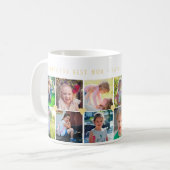 12 foto collage LIEFDE voor de BEESTE MOEDER gele  Koffiemok (Voorkant links)