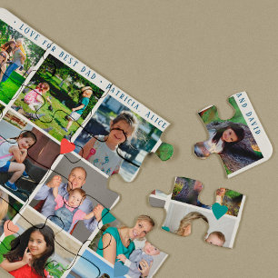 12 foto collage LIEFDE voor de BEESTE PAPA marineb Legpuzzel