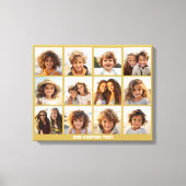 12 Foto-collage met Gold-achtergrond Canvas Afdruk (Voorkant)