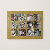 12 Foto-collage met Gold-achtergrond Legpuzzel (Horizontaal)
