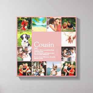 12 Foto Collage Neef Definitie Stof Roze Roze Canvas Afdruk