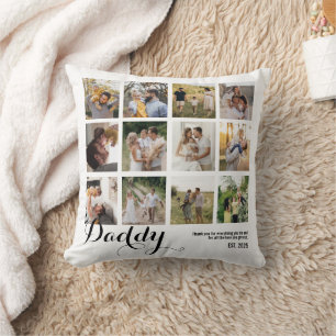12 Foto Collage Papa Foto's Aandenken Kussen