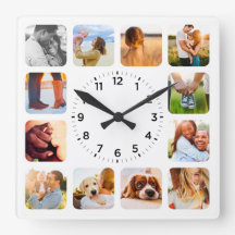 12 Foto met witte wandklok
