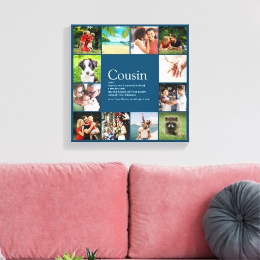12 Foto Modern Blauw Beste Neef Ooit Definitie Canvas Afdruk (Insitu (Woonkamer))