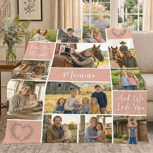 12 Foto Moeder Naam Chic Stof Rose Geheugen Fleece Deken