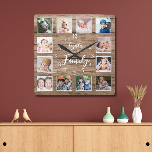 12 foto sjabloon samen maken familie offerte hout vierkante klok