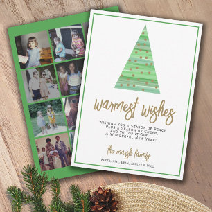 12 Foto: Warmest Wishes Christmas Tree Ornaments Feestdagenkaart