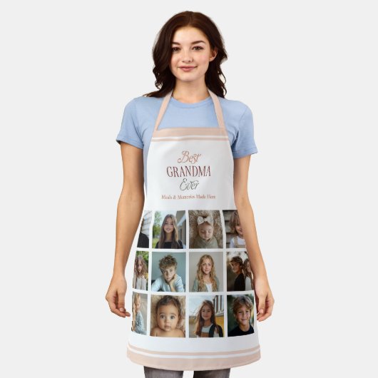 12 Fotocollage Beste oma ooit Schort (Gedragen)