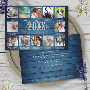 12 Fotocollage bijschriften Wat een jaar blauw hou Feestdagenkaart