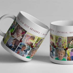 12 fotocollage LIEFDE voor BESTE OPA bordeaux Koffiemok