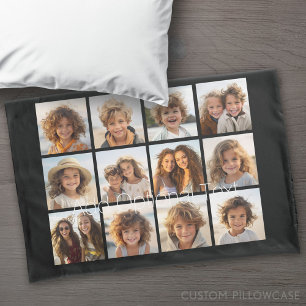 12 Fotocollage met aangepaste achtergrond Kussensloop