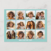 12 Fotocollage met Aqua Background Briefkaart (Voorkant)