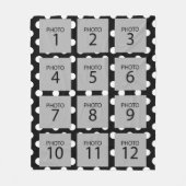 12 Fotocollage - u kunt achtergrondkleur wijzigen Fleece Deken (Voorkant)