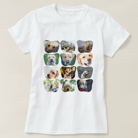 12 Fotocollage Uniek Gepersonaliseerd T-shirt (Design voorkant)
