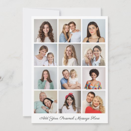 12 Fotocollage Voeg uw eigen Wenskaart toe (Voorkant)