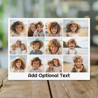 12 Fotoraster Collage - Wit - Mod Type Zwart Briefkaart