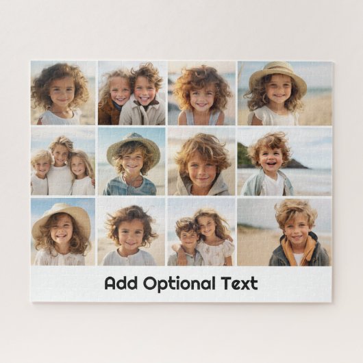 12 Fotoraster Collage - Wit - Mod Type Zwart Legpuzzel (Horizontaal)