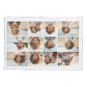 12 Fotoraster Collage - witte achtergrond Kussensloop (Achterkant)