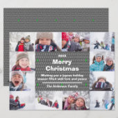 12 Foto's Prettig Kerstmis Collage-6x8 Kerstkaart (Voorkant / Achterkant)