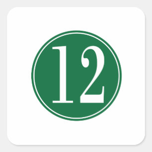 #12 Groene cirkel Vierkante Sticker