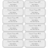 12 Guest Names Clear Address Labels (Voorkant)
