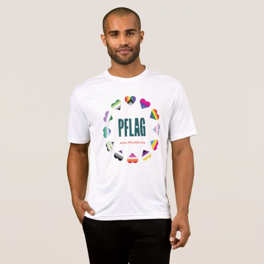12 Hearts Circle PFLAG T-Shirt Sport-Tek (Voorkant volledig)