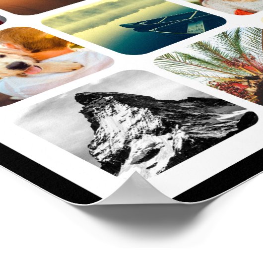 12 Image Poster Arrondi Photo Collage Wall (Coin)