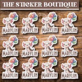 12 In Eén Mooie Op Maat Gemaakte Ballonfeest Axolo Sticker