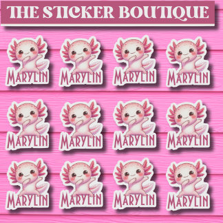 12 in één Schattigee aangepaste naam dabbing axolo Sticker