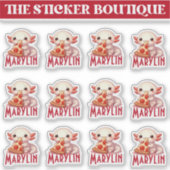 12 in een Schattigee aangepaste naam Pizza-liefheb Sticker (Voorkant)