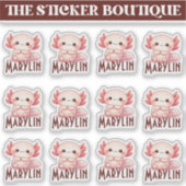 12 in één Schattigee aangepaste naam Sweet Axolotl Sticker (Voorkant)