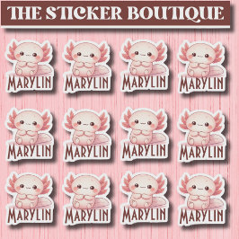 12 in één Schattigee aangepaste naam Sweet Axolotl Sticker