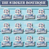 12 in één Schattigee aangepaste naam Workout Axolo Sticker