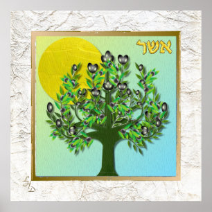 12 Israëlische "Asher Art Print Poster"