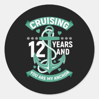 12 Jaar 12e Jubileum Echtgenoot Cruise Ronde Sticker