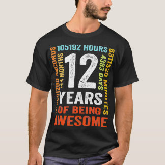 12 jaar 144 maanden Geweldige 12e verjaardag T-shirt