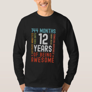 12 jaar 144 maanden Geweldige Grappig 12e BI T-shirt