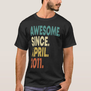 12 jaar Geweldige sinds april 2011 12e verjaardag T-shirt