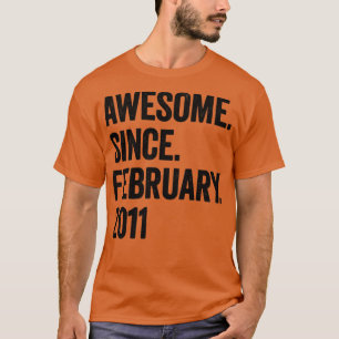 12 jaar Geweldige sinds februari 2011 12e verjaard T-shirt