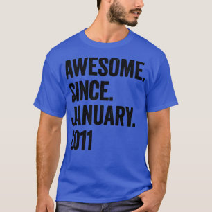 12 jaar Geweldige sinds januari 2011 12e verjaarda T-shirt