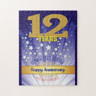 12 jaar herstel Jubileum vet cijfer Legpuzzel