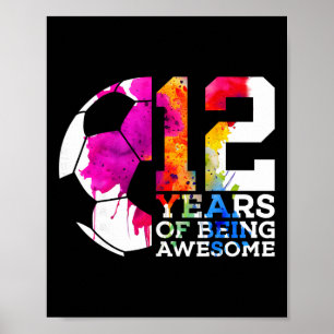 12 Jaar Lang Fantastisch Voetbal 12e Verjaardag Poster