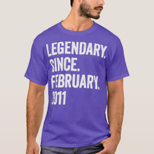 12 jaar Legendary sinds februari 2011 12e verjaard T-shirt