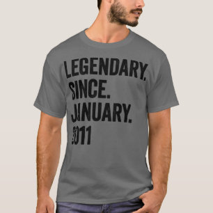 12 jaar Legendary sinds januari 2011 12e verjaarda T-shirt
