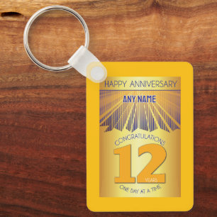 12 Jaar Nuchter Jubileum Gouden Straal 12 Stappe Sleutelhanger